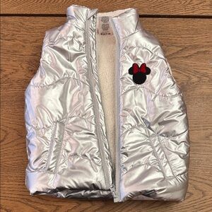 New - Minnie Mouse Disney Silver Puffer Vest